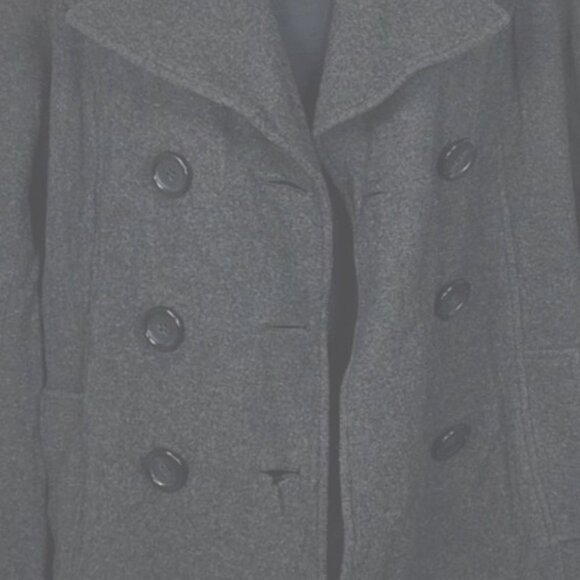 Merona Womens Charcoal Gray Double-Breasted Wool Blend Trench Coat With Belt XL - Picture 4 of 7